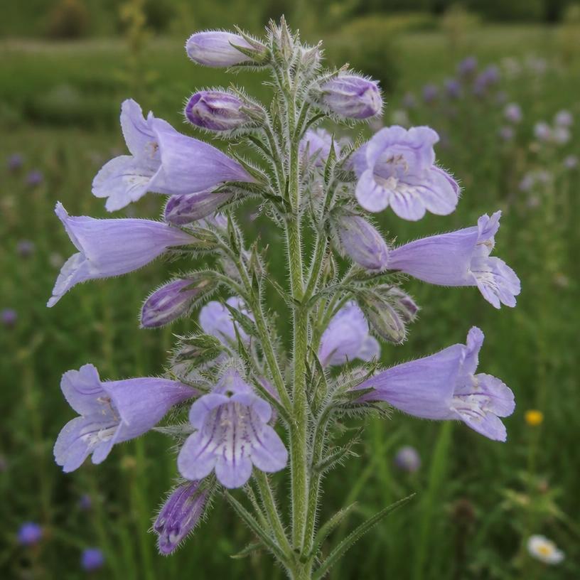 Hairy Beardtongue with pale lavender tubular flowers